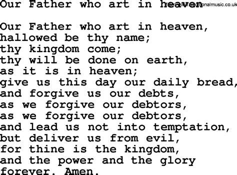 our father who art in heaven lyrics about the power of imagination